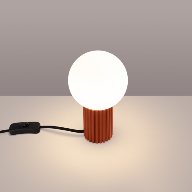 Lampe à poser HALO rouge ochra