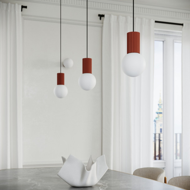 Lampe à poser HALO rouge ochra