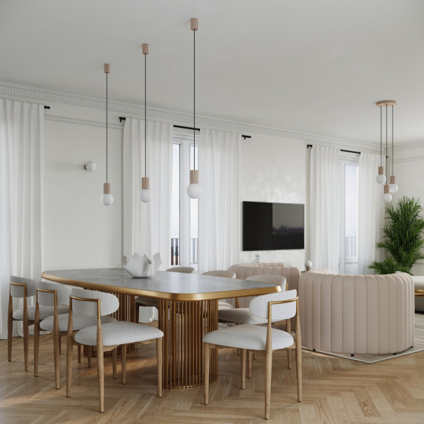 Lampe suspendue HALO 3P taupe