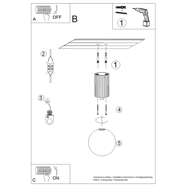 Plafonnier HALO bordeaux IP44