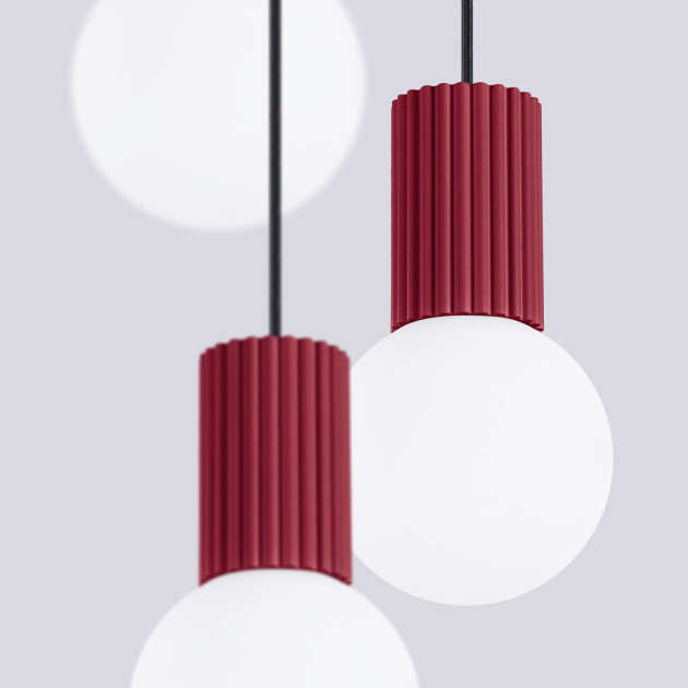 Lampe pendante HALO 3P bordeaux