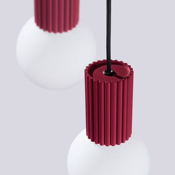 Lampe pendante HALO 3P bordeaux