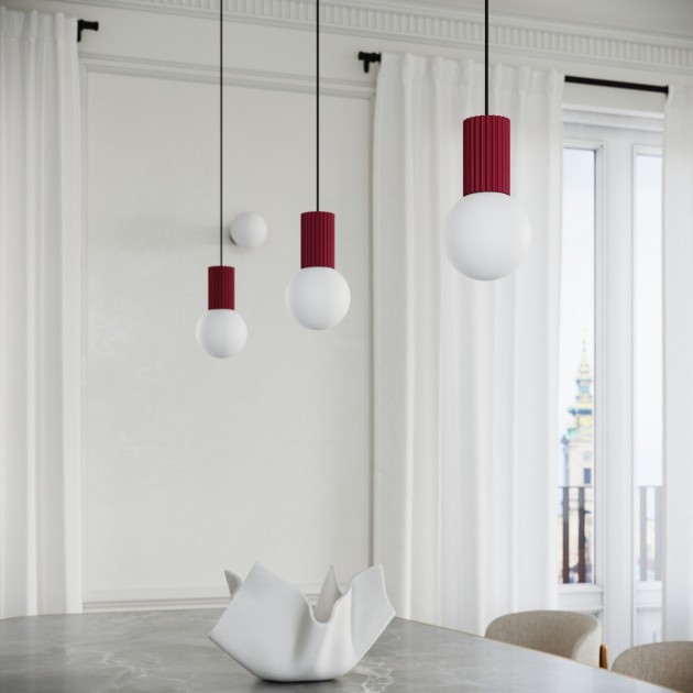 Lampe pendante HALO 3P bordeaux