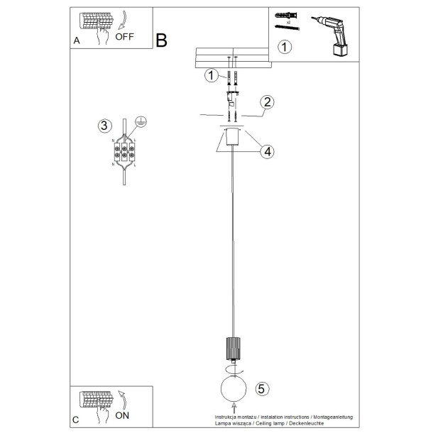 Lampe pendante HALO 1 peach