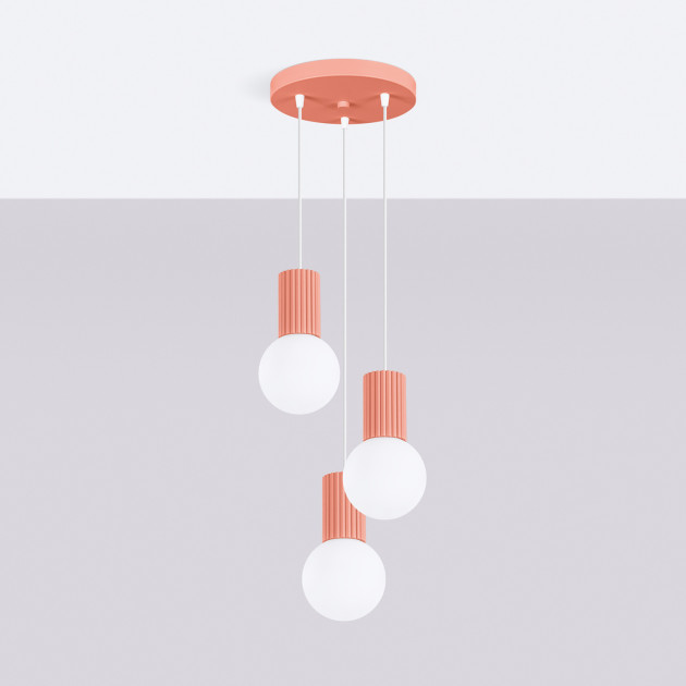Lampe pendante HALO 3P peach