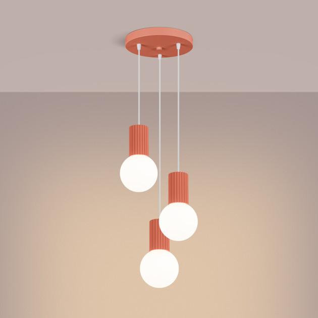 Lampe pendante HALO 3P peach