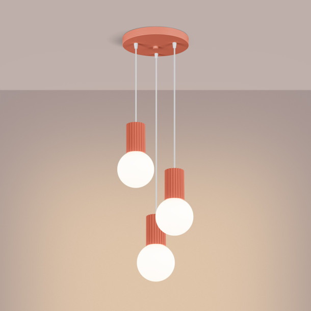 Lampe pendante HALO 3P peach